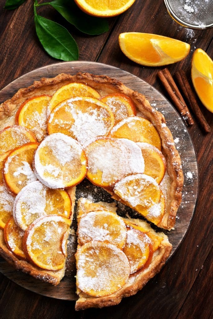Orange pie, top view