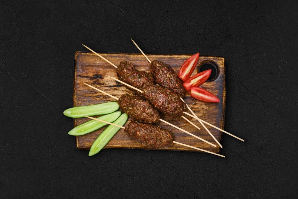 Lamb kebab on skewer