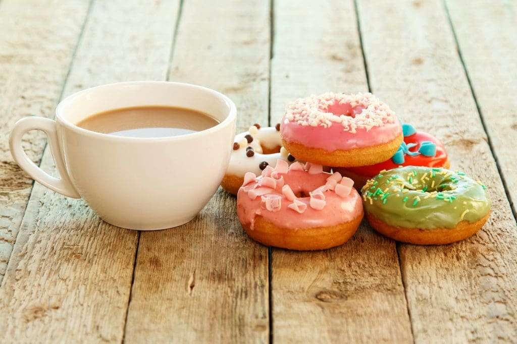 Cup of coffe and donuts