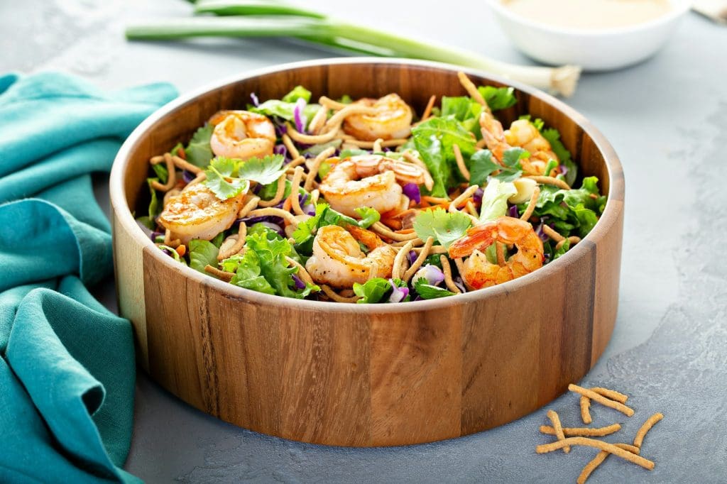 Asian style salad slaw with shrimp
