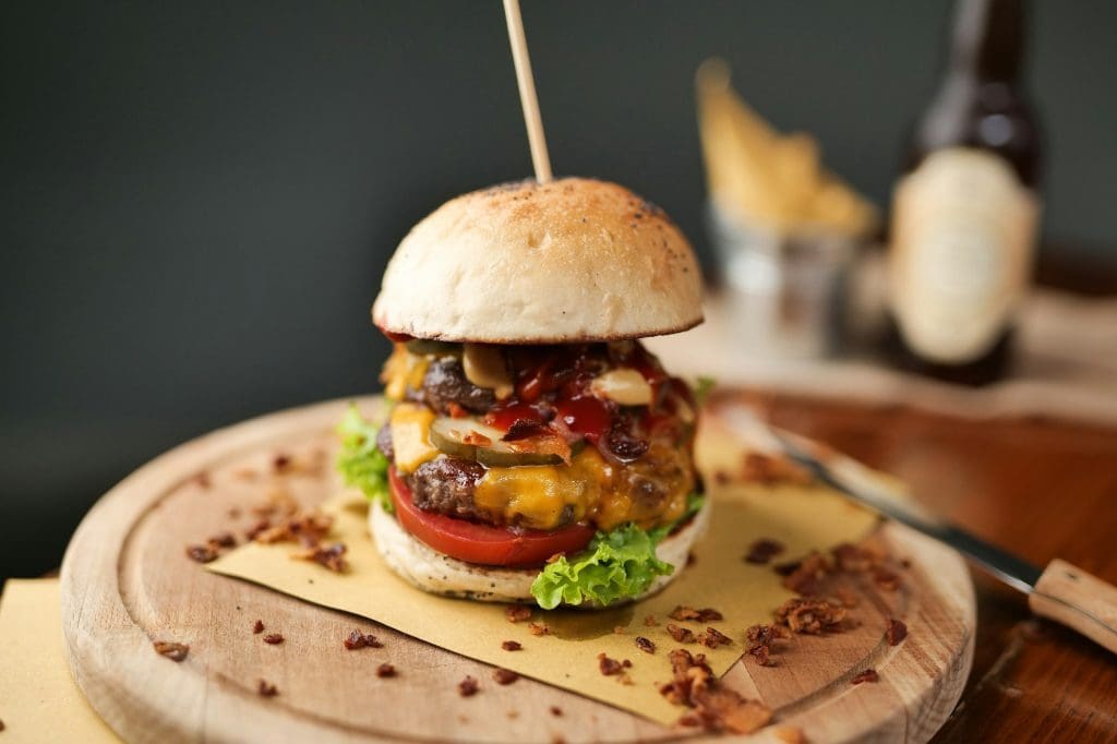 Burger in a pub